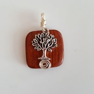 Tree of Life Pendant - Wood/Silver